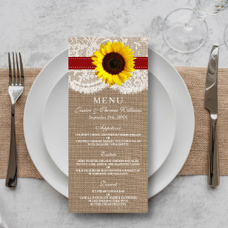 Het Collectie van de Rustige Zonnebloem - Rood Menu