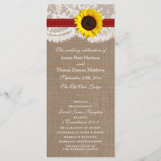 Het Collectie van de Rustige Zonnebloem - Rood Programma (Voorkant)