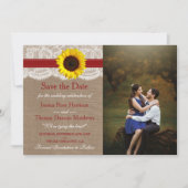 Het Collectie van de Rustige Zonnebloem - Rood Save The Date (Voorkant)