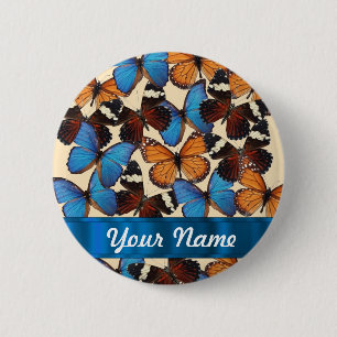 Het collectie van de vlinder ronde button 5,7 cm