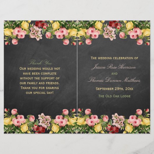 Het  Collectie van Floral Chalkboard Wedding (Voorkant)