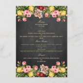 Het  Collectie van Floral Chalkboard Wedding Menu (Voorkant)