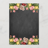 Het  Collectie van Floral Chalkboard Wedding Menu (Achterkant)