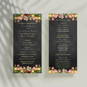 Het  Collectie van Floral Chalkboard Wedding Programma