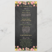 Het  Collectie van Floral Chalkboard Wedding Programma (Achterkant)