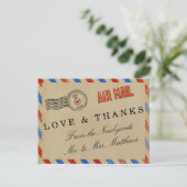 Het  Collectie van het Airmail Wedding Briefkaart (Staand voorkant)