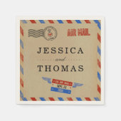 Het  Collectie van het Airmail Wedding Servetten (Voorkant)