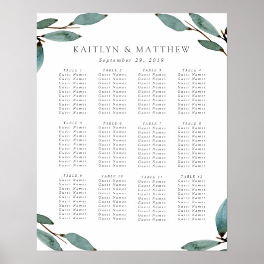 Het Collectie van het botanische Bliss Wedding Poster (Voorkant)