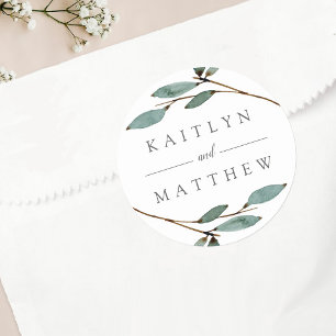 Het Collectie van het botanische Bliss Wedding Ronde Sticker