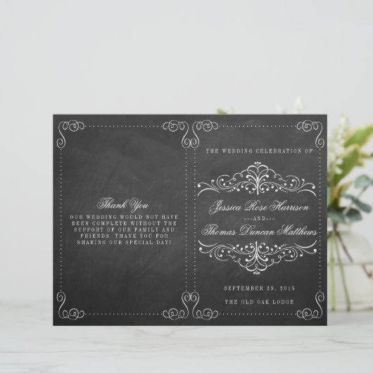 Het  Collectie van het Chalkboard Wedding - Progra (Staand voorkant)