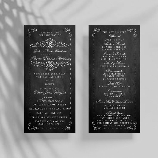 Het  Collectie van het Chalkboard Wedding - Progra Reclamekaart