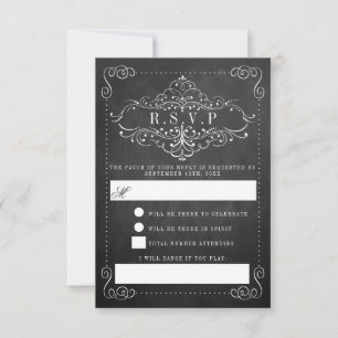 Het Collectie van het Chalkboard Wedding RSVP Kaartje