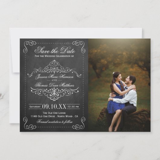 Het Collectie van het Chalkboard Wedding Save The Date (Voorkant)