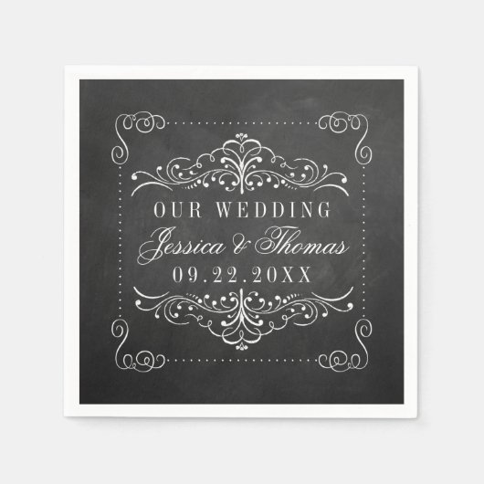Het Collectie van het Chalkboard Wedding Servet (Voorkant)