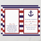 Het Collectie van het Rode en Navy Nautical Anchor (Voorkant / Achterkant)