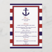 Het Collectie van het Rode en Navy Nautical Anchor Menu (Voorkant)