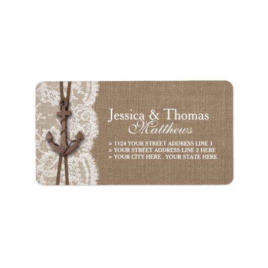 Het Collectie van het Rustische Nautical Anchor We Etiket (Voorkant)