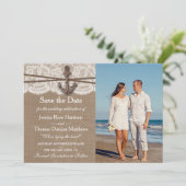 Het Collectie van het Rustische Nautical Anchor We Save The Date (Staand voorkant)