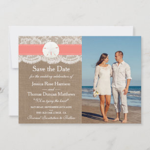 Het Collectie van het strand van de Koraalzandband Save The Date