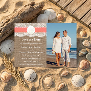 Het Collectie van het strand van de Koraalzandband Save The Date