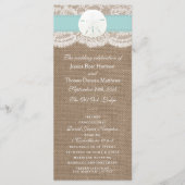 Het Collectie van het Turquoise Sand Dollar Weddin Programma (Voorkant)