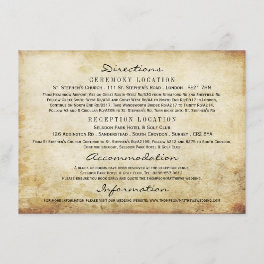 Het Collectie voor het weduwschap Informatiekaartje (Achterkant)