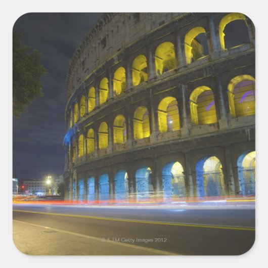Het Colosseum in Rome Vierkante Sticker (Voorkant)