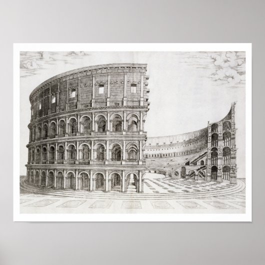 Het Colosseum, ingebouwd in AD 80 (graven) Poster (Voorkant)