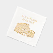 Het Colosseum Rome Italië Paar Namen Folie Servetten (Links)