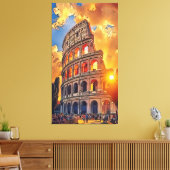 Het Colosseum schilderij bij zonsondergang Rome, I Canvas Afdruk (Insitu (Woonkamer))
