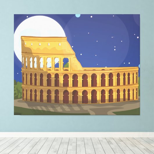 Het Colosseum van Rome Canvas Afdruk (Insitu (Houten vloer))