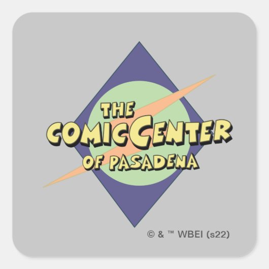 Het Comic Center van Pasadena Vierkante Sticker (Voorkant)
