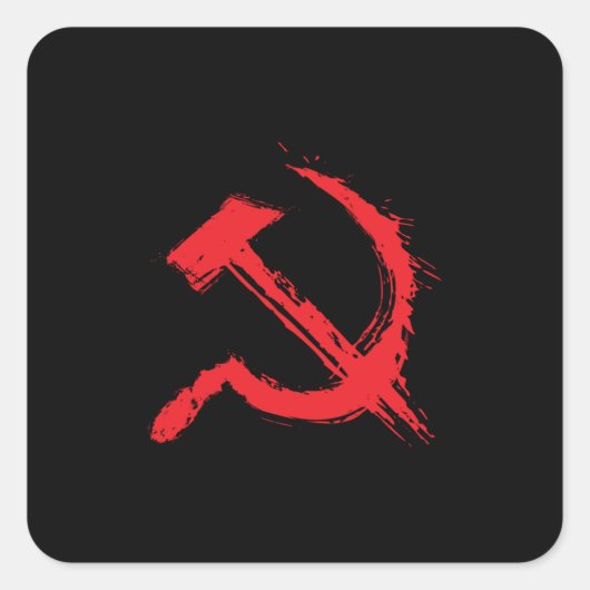 Het communistische symbool van de Sovjet Vierkante Sticker (Voorkant)