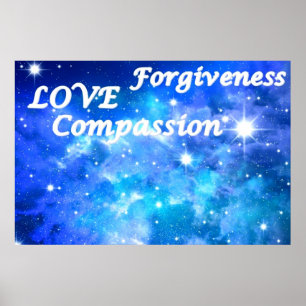 Het compassie liefdesvergiffenuniversum poster