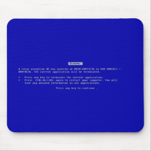 Het computerblauwe scherm van de Dood Muismat