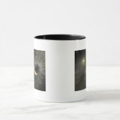 Het concept ruimtevaartbotsing van kunstenaars in mok (Midden)