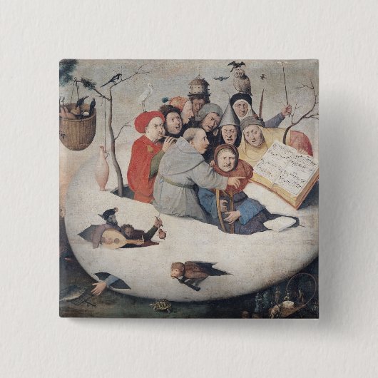 Het concert in de eieren vierkante button 5,1 cm (Voorkant)