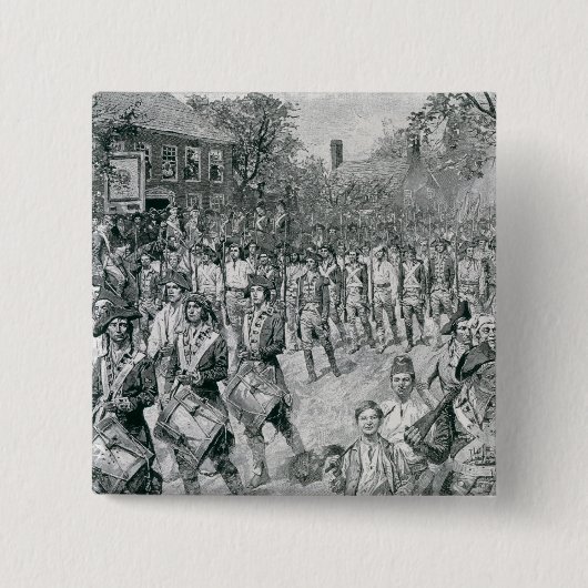 Het continentale leger dat de oude vierkante button 5,1 cm (Voorkant)