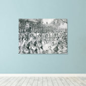 Het continentale leger dat het oude leger afsloot canvas afdruk (Insitu (Houten vloer))