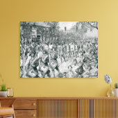 Het continentale leger dat het oude leger afsloot canvas afdruk (Insitu (Woonkamer))