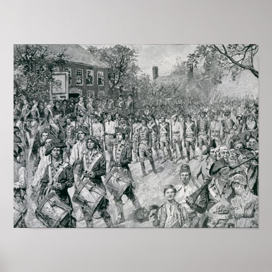 Het continentale leger dat het oude leger afsloot poster (Voorkant)
