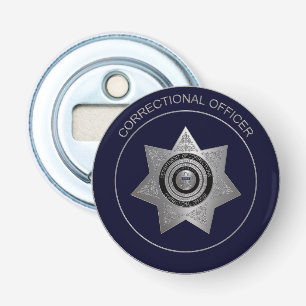 Het correctionele Kenteken van de Ambtenaar s01-om Button Flesopener