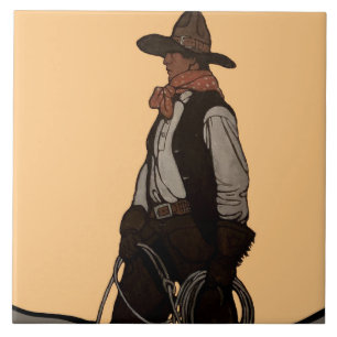 Het Cowboy Magazine Hoesje van NC Wyeth Tegeltje