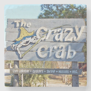 Het Crazy Crab, Hilton Head Island Marmer Onderzet Stenen Onderzetter