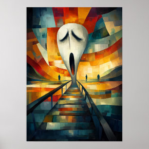Het Cubistisch Minimalistisch meesterwerk geïnspir Poster