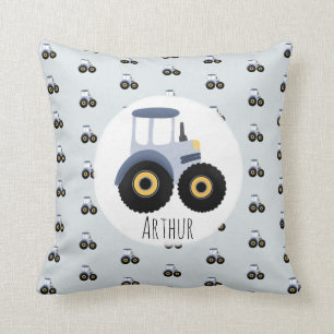Het Cute Blue Boerderij Tractor Pattern & Name Kin Kussen