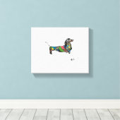 Het Dachshund Canvas Afdruk (Insitu (Houten vloer))