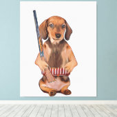Het Dachshund-leven is beter met een Weiner-Poster Canvas Afdruk (Insitu (Houten vloer))