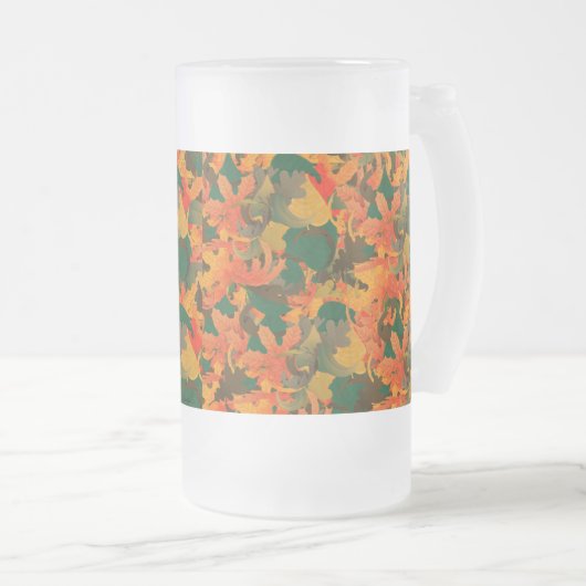 Het dalende Patroon van Bladeren van het herfst Matglas Bierpul (Voorkant rechts)