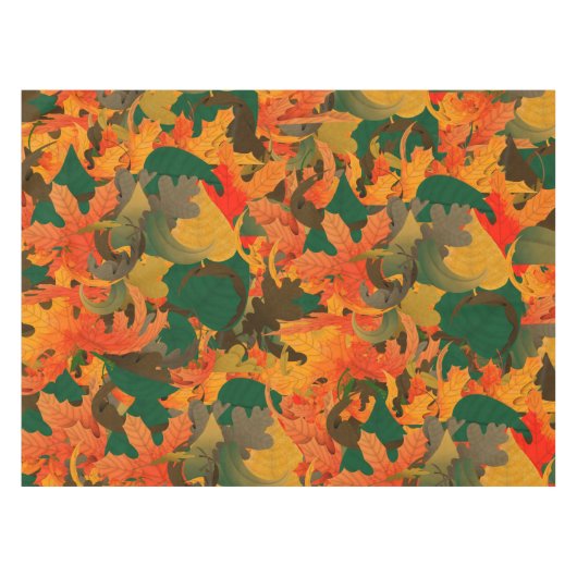 Het dalende Patroon van Bladeren van het herfst Tafelkleed (Voorkant (Horizontaal))